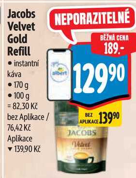 Jacobs Velvet Gold Refill, 170 g