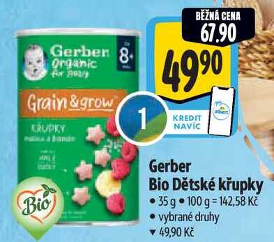 Gerber Bio Dětské křupky, 35 g 