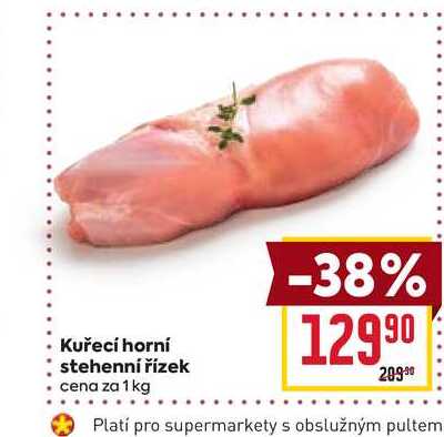 Kuřecí horní stehenní řízek cena za 1 kg