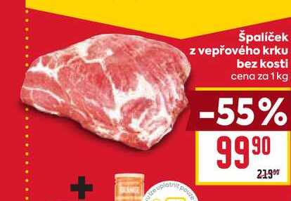 špalíček z vepřového krku bez kosti cena za 1kg