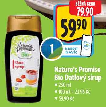 Nature's Promise Bio Datlový sirup, 250 ml