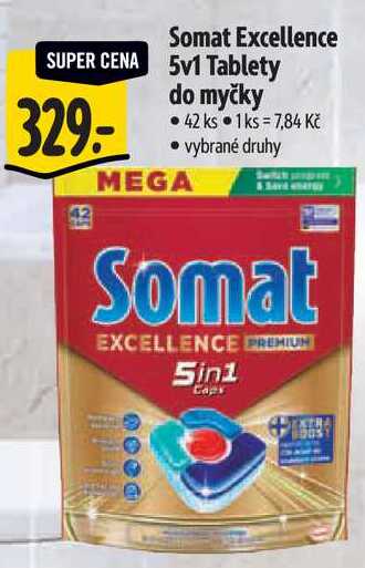 Somat Excellence 5v1 Tablety do myčky, 42 ks