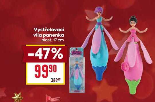 Vystřelovací vila panenka plast, 17 cm