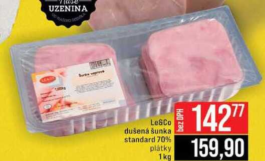 Le & Co dušená šunka standard 70% plátky 1 kg 