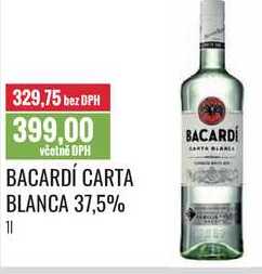 BACARDÍ CARTA BLANCA 37,5% 1l