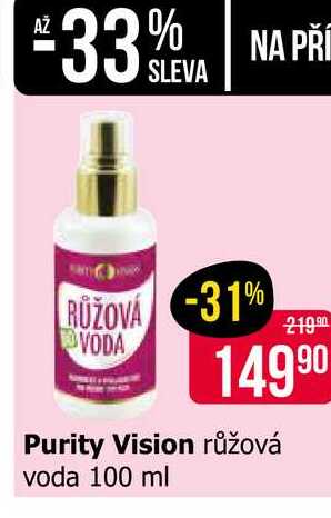 Purity Vision růžová voda 100 ml