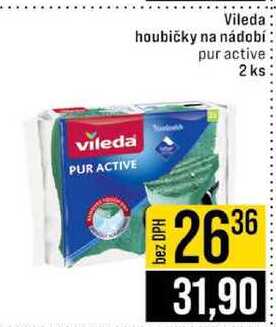 Vileda houbičky na nádobí pur active 2 ks