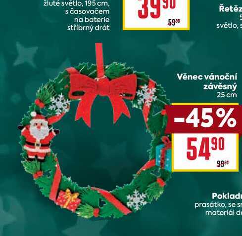 Věnec vánoční závěsný 25 cm