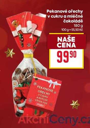 Pekanové ořechy v cukru a mléčné čokoládě 180 g