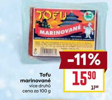 Tofu marinované vice druhů cena za 100g