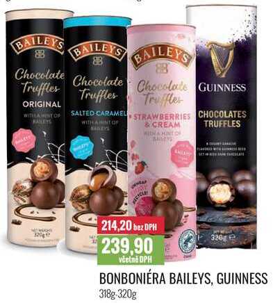 BONBONIÉRA BAILEYS, GUINNESS 318g-320g 