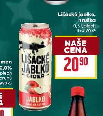Lišácké jablko, hruška 0,51, plech