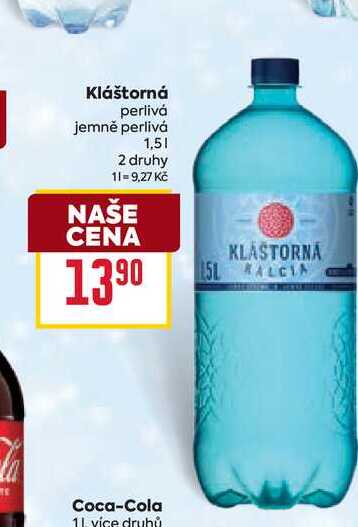 Kláštorná perlivá jemně perlivá 1,5l