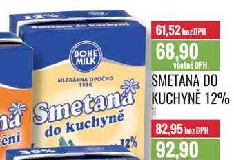 SMETANA DO KUCHYNĚ 12% 1l v akci