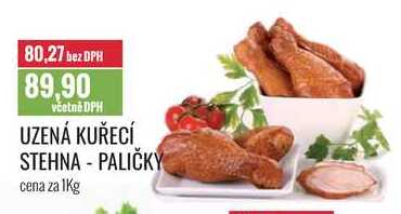 UZENÁ KUŘECÍ STEHNA - PALIČKY cena za 1Kg