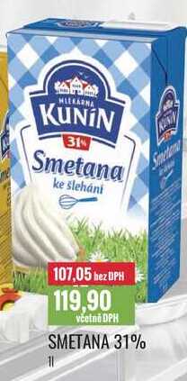 SMETANA 31% 1l v akci