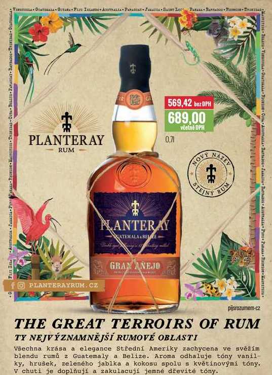 PLANTERAY RUM GRAN AŇEJO 0,7l