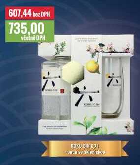 ROKU GIN 0,7 l + sada so skleničkou 