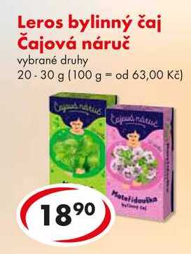 Leros bylinný čaj Čajová náruč, 20-30 g 