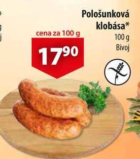 Pološunková klobása, 100 g