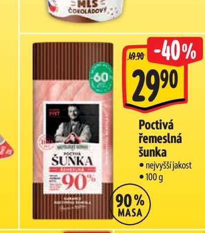Poctivá řemeslná šunka 100 g