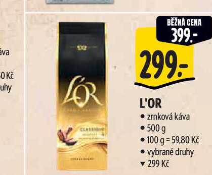   L'OR   zrnková káva 500 g  