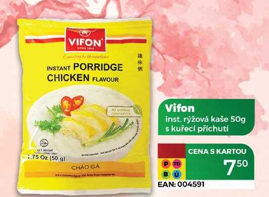 Vifon inst. rýžová kaše 50g s kuřecí příchutí