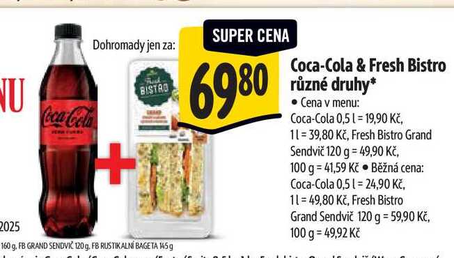   Coca-Cola & Fresh Bistro různé druhy 
