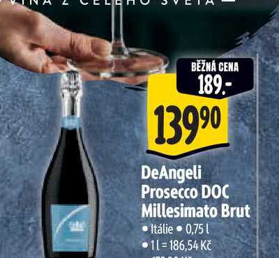 DeAngeli Prosecco DOC Millesimato Brut 0,75 l