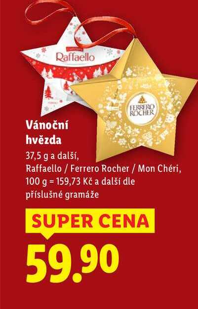 Vánoční hvězda, 37,5 g a další