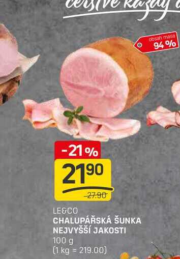 CHALUPÁŘSKÁ ŠUNKA NEJVYŠŠÍ JAKOSTI 100 g