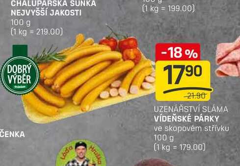 VÍDEŇSKÉ PÁRKY ve skopovém střívku 100 g