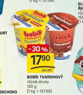 BOBÍK TVAROHOVÝ různé druhy 130 g