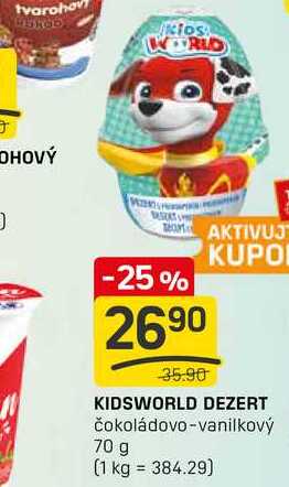KIDSWORLD DEZERT čokoládovo-vanilkový 70 g