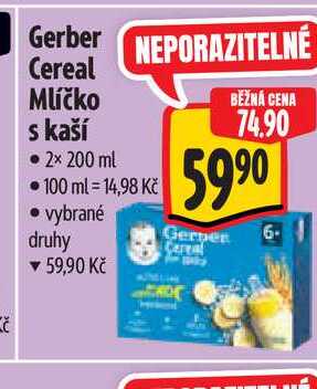 Gerber Cereal Mlíčko s kaší 2x200 ml