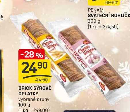 BRICK SÝROVÉ OPLATKY vybrané druhy 100 g 