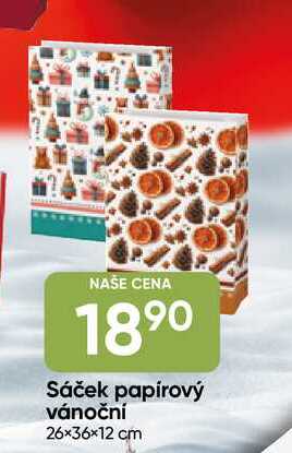 Sáček papírový vánoční 26×36×12 cm 