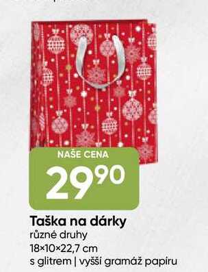 Taška na dárky různé druhy 18×10×22,7 cm s glitrem