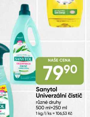 Sanytol Univerzální čistič různé druhy 500 ml+250 ml 
