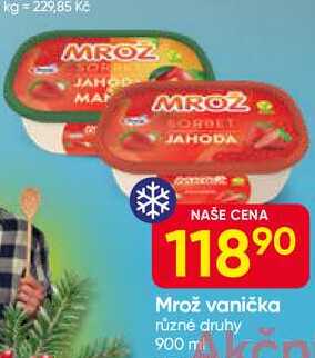 Mrož vanička různé druhy 900 ml
