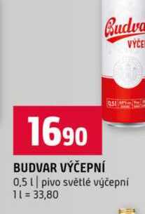 BUDVAR Pivo světlé výčepní 0,5l