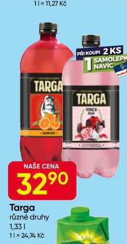 Targa různé druhy 1,33l