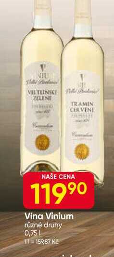 Vina Vinium různé druhy 0,75l