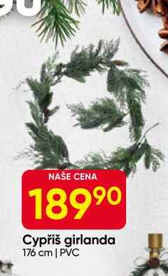 Cypřiš girlanda 176 cm, PVC