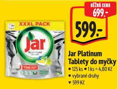 Jar Platinum Tablety do myčky, 125 ks 