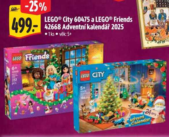 LEGO City 60475 a LEGO Friends 42668 Adventní kalendář 2025 