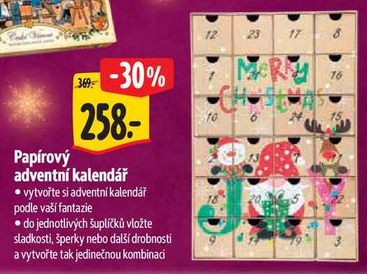 Papírový adventní kalendář 