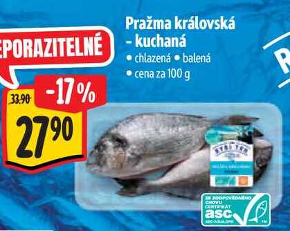 Pražma královská - kuchaná, cena za 100 g 
