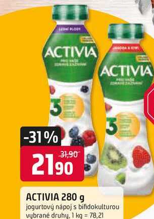 ACTIVIA 280 g jogurtový nápoj s bifidokulturou