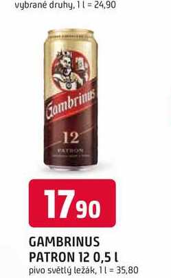 GAMBRINUS PATRON 12 0,5 L